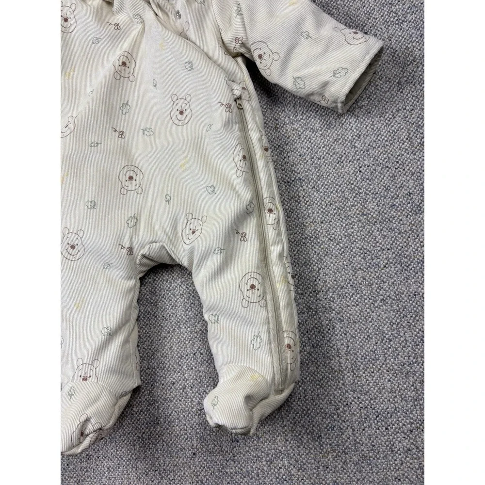 Disney Baby Winnie the Pooh Hooded Pram Suit Snowsuit Bunting Cream Ivory 0-3M